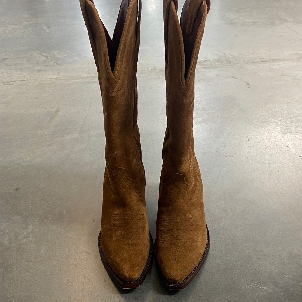 Brown Suede Cowboy Boots